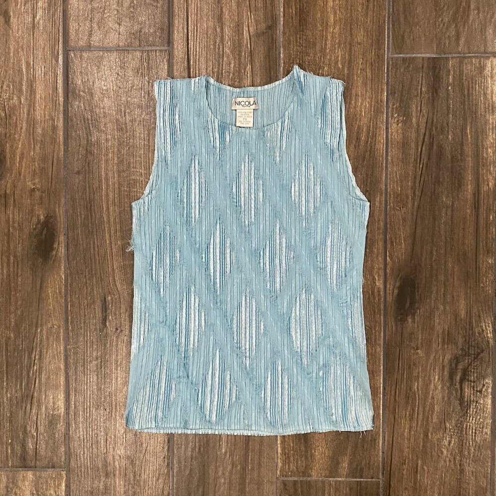 Nicola Petite Petite Small Blue Tank Top Argyle (182)